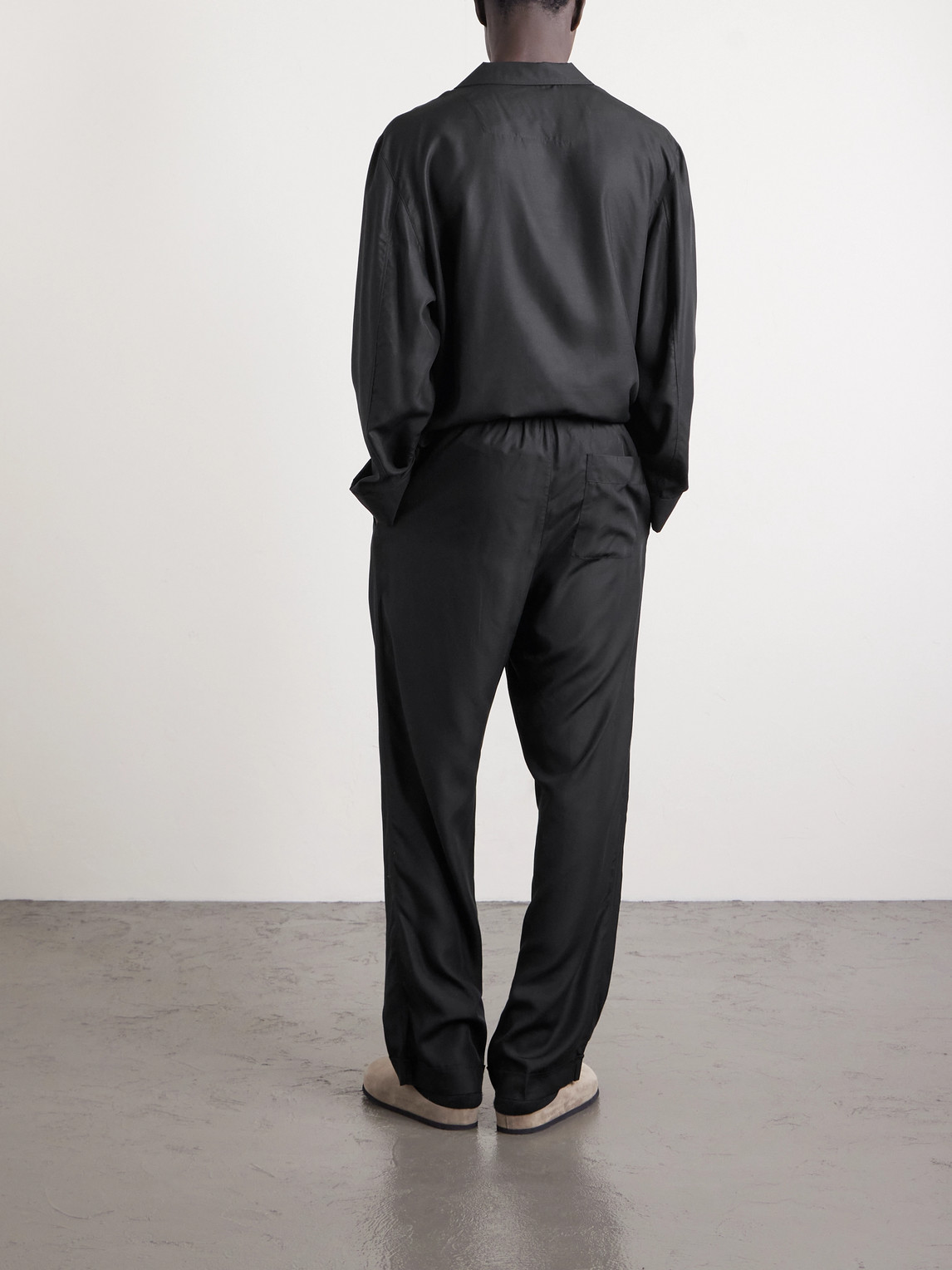 Cdlp Straight-leg Lyocell Pyjama Trousers In Black