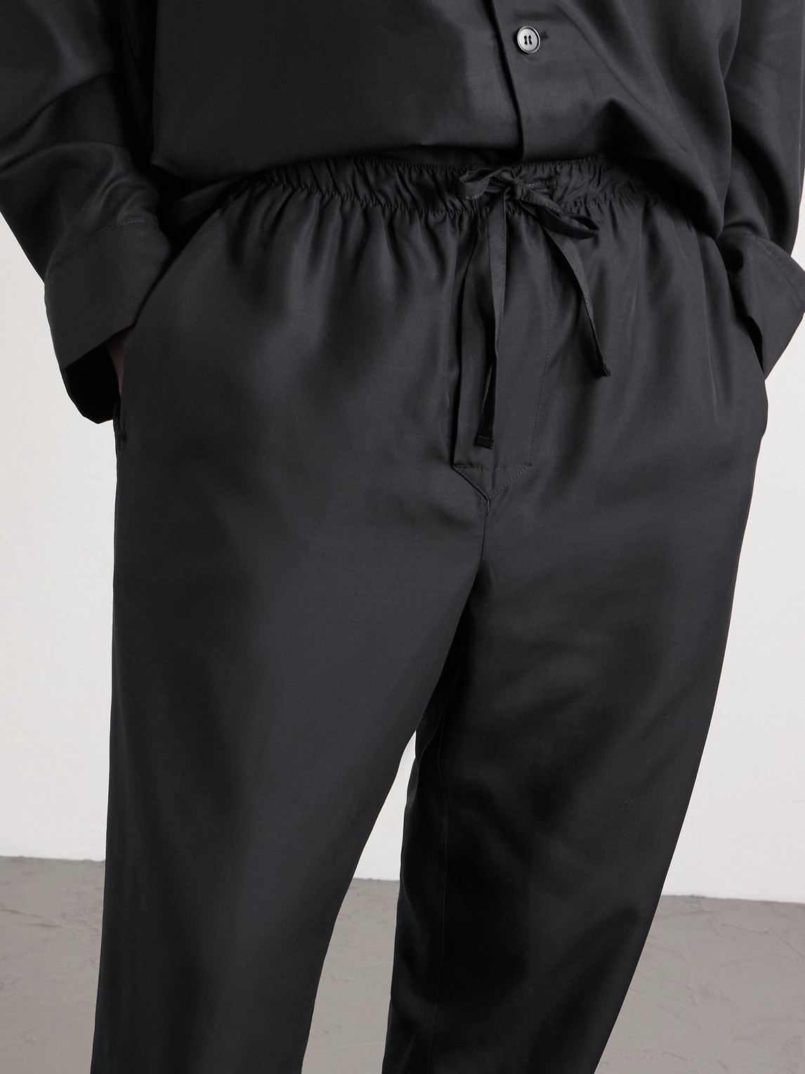 Cdlp Straight-leg Lyocell Pyjama Trousers In Black