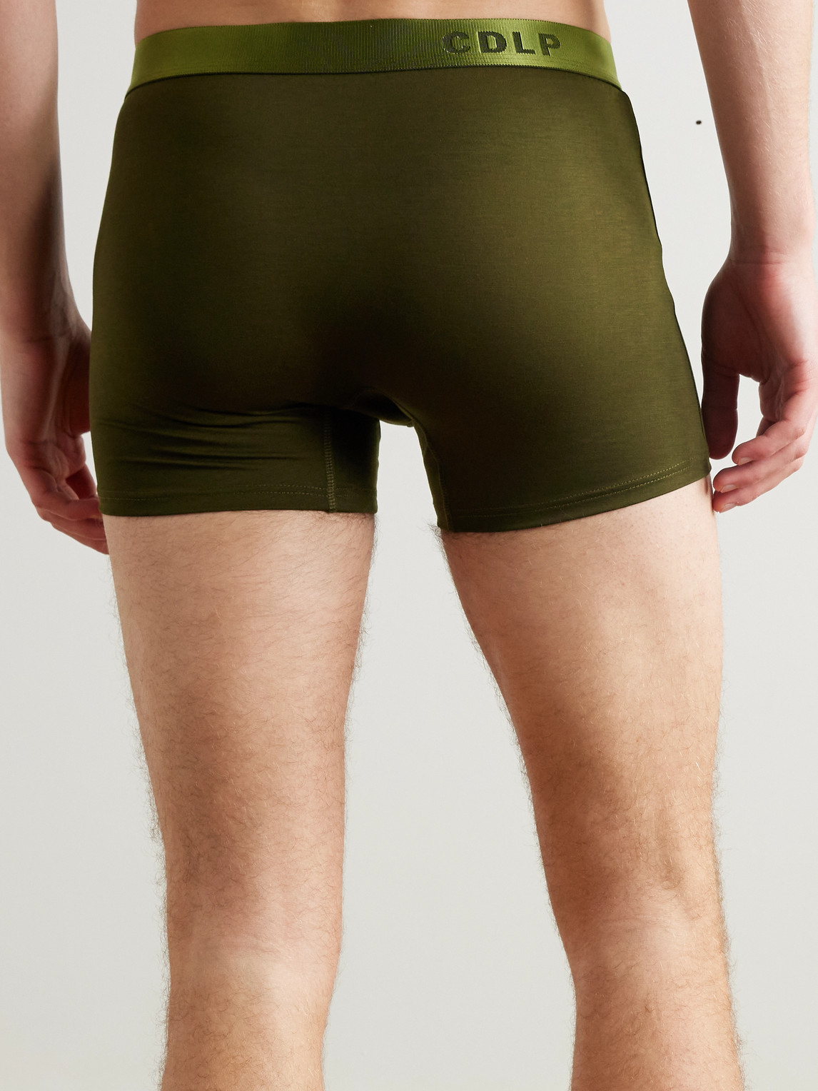 Cdlp Three-pack Stretch-tencel™ Lyocell Boxer Briefs In Green