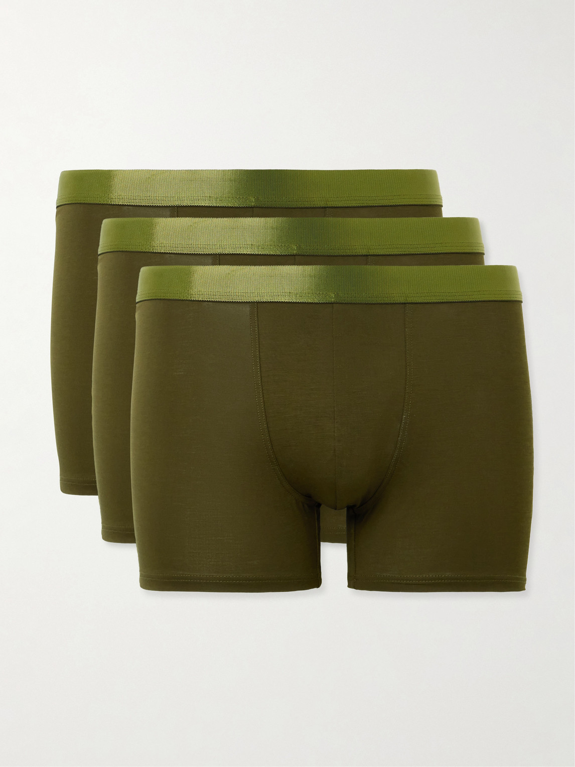Cdlp Three-pack Stretch-tencel™ Lyocell Boxer Briefs In Green