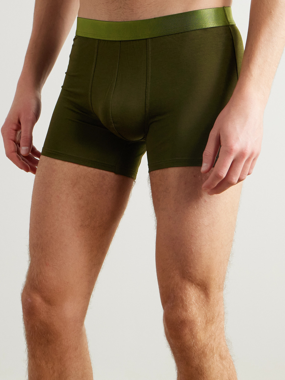 Cdlp Three-pack Stretch-tencel™ Lyocell Boxer Briefs In Green