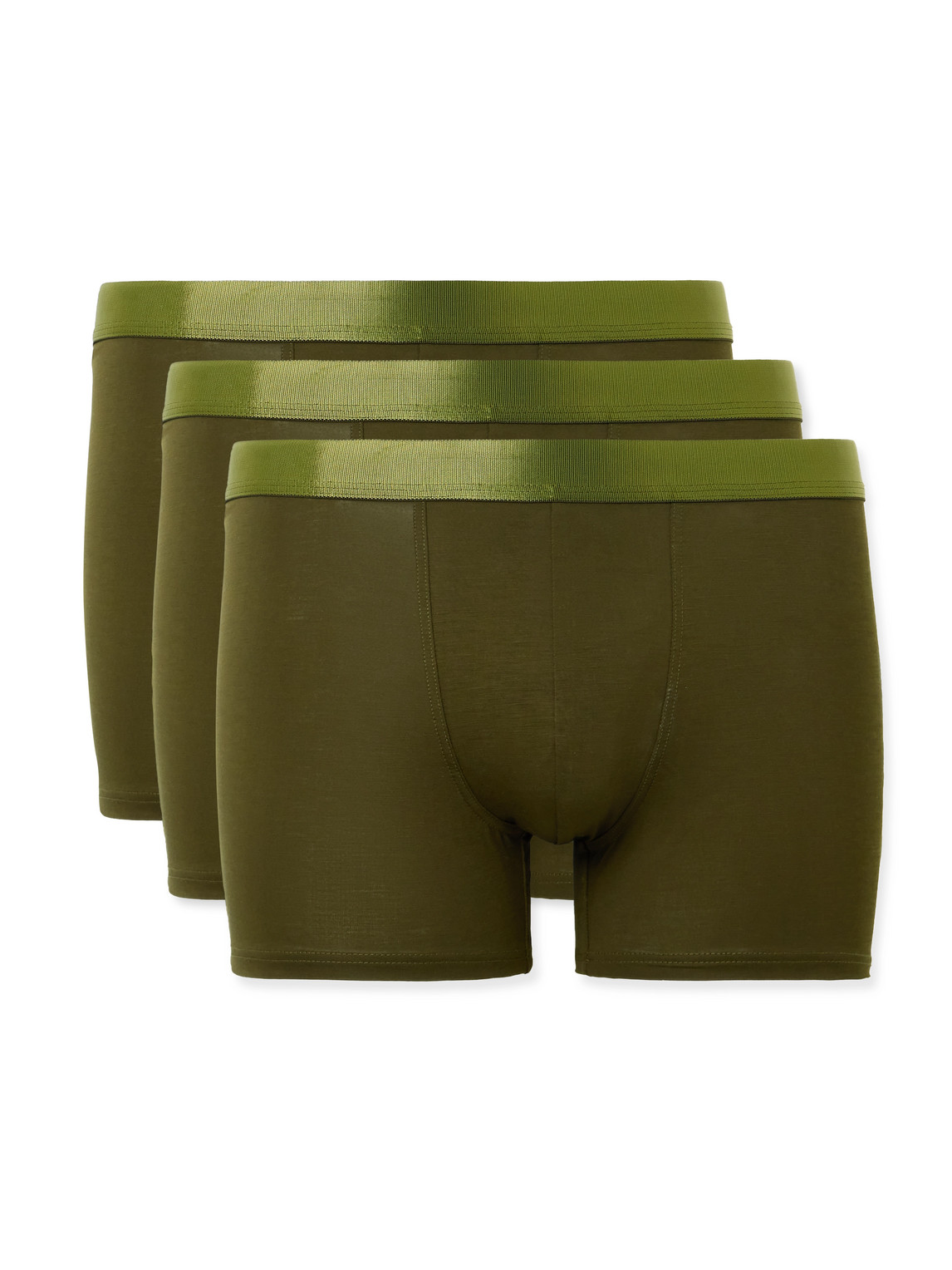 Cdlp Three-pack Stretch-tencel™ Lyocell Boxer Briefs In Green