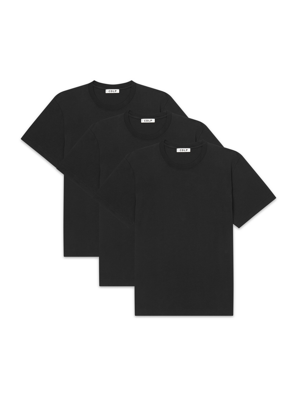 Cdlp Three-pack Lyocell And Pima Cotton-blend Jersey T-shirts In Black