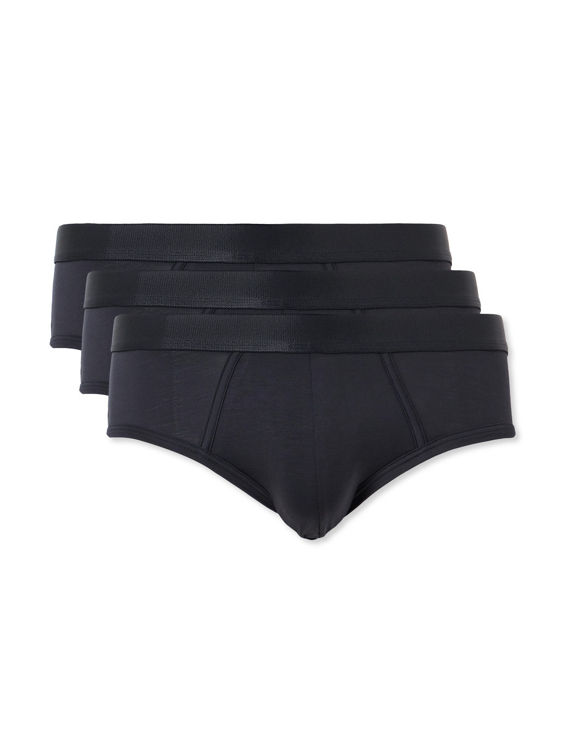 Cdlp Three-pack Stretch-lyocell Briefs In Blue