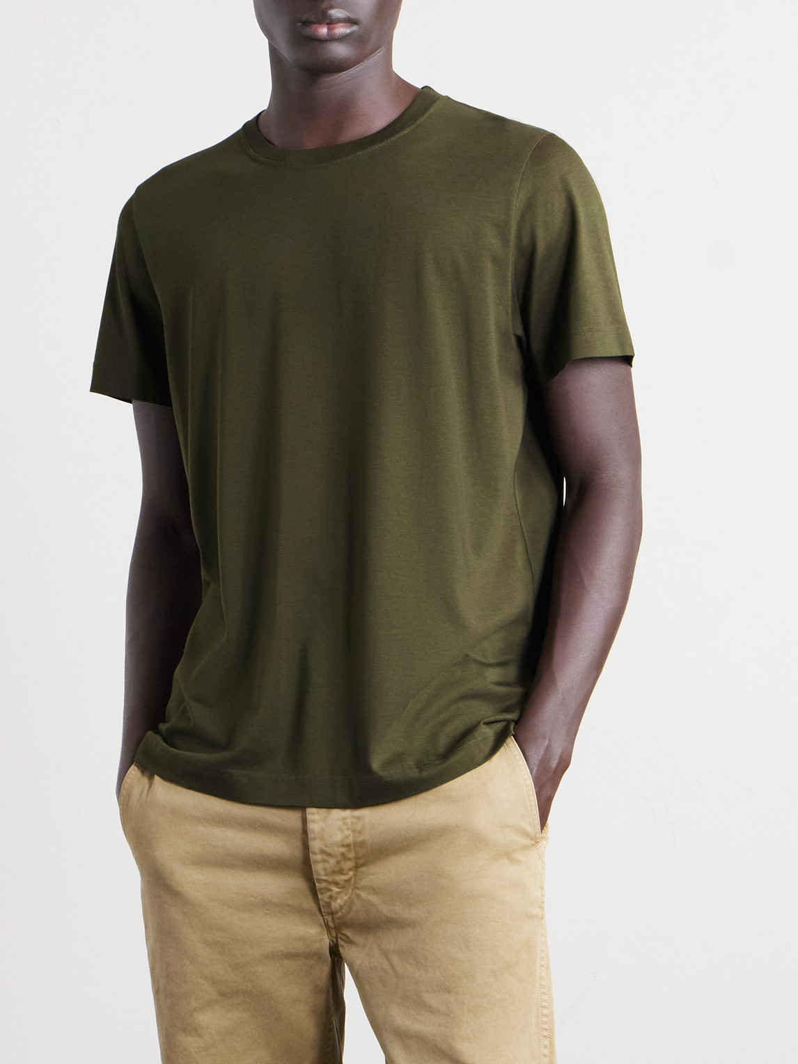 Cdlp Lyocell And Pima Cotton-blend Jersey T-shirt In Green