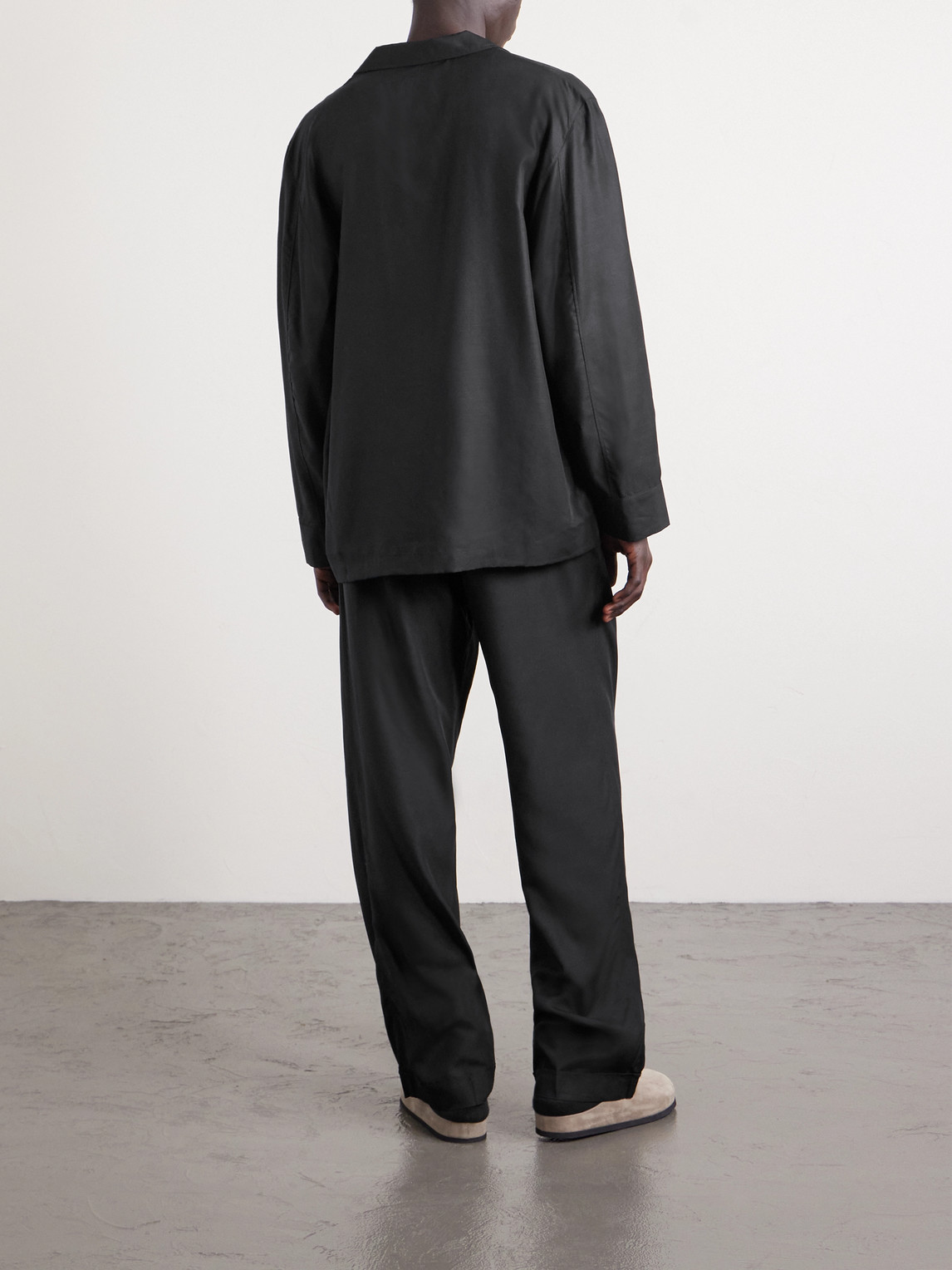  Cdlp - Camp-collar Lyocell Pyjama Shirt - Men - Black - Xl 