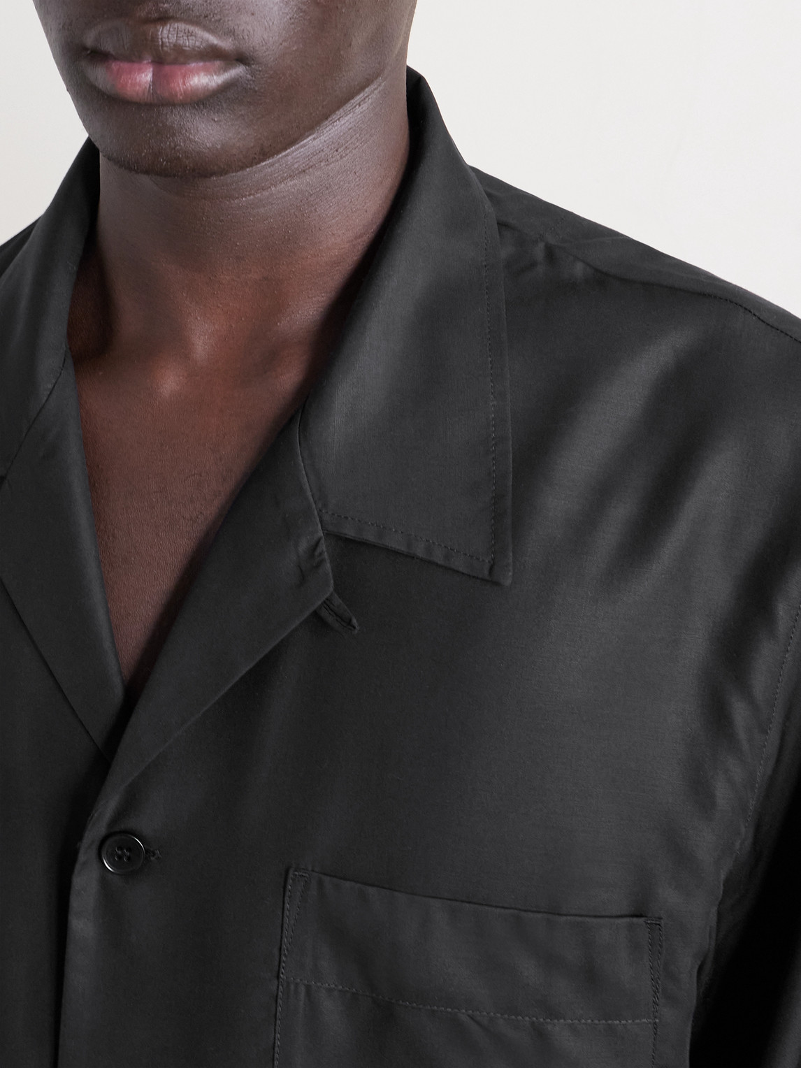  Cdlp - Camp-collar Lyocell Pyjama Shirt - Men - Black - Xl 