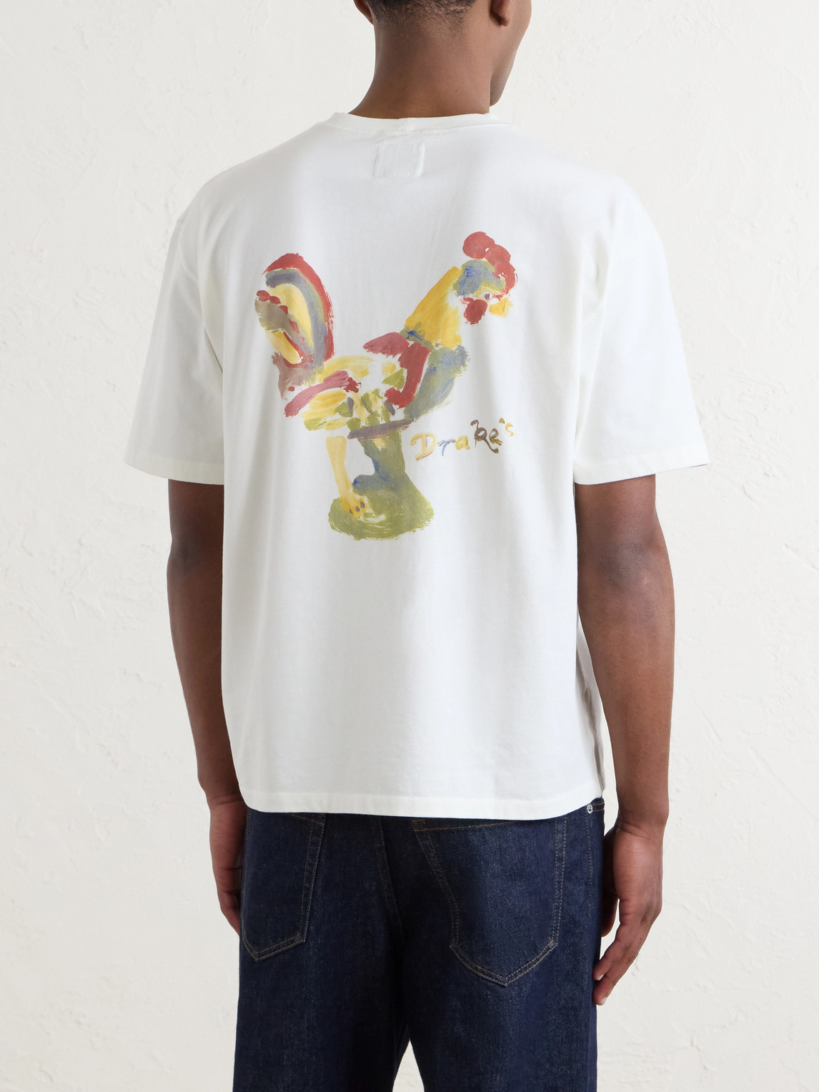 Cockerel Printed Cotton-Jersey T-Shirt