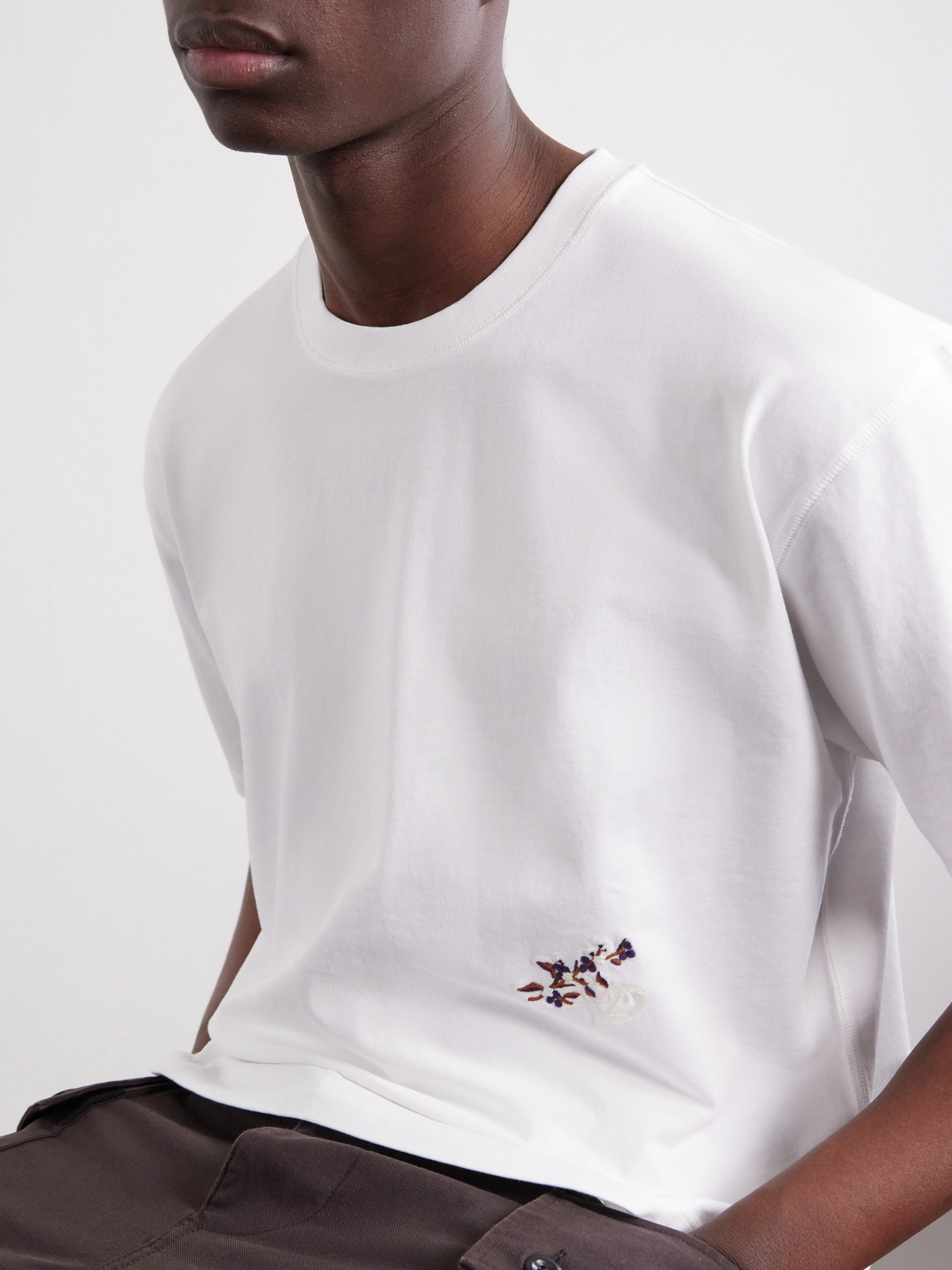 Blackthorn Embroidered Cotton-Jersey T-Shirt