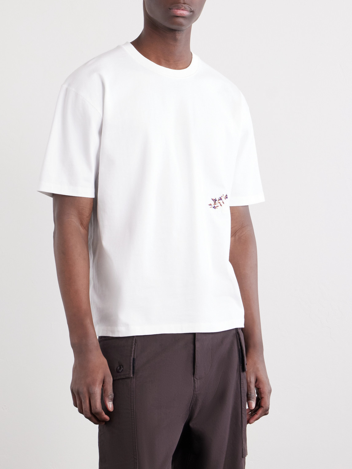 Blackthorn Embroidered Cotton-Jersey T-Shirt
