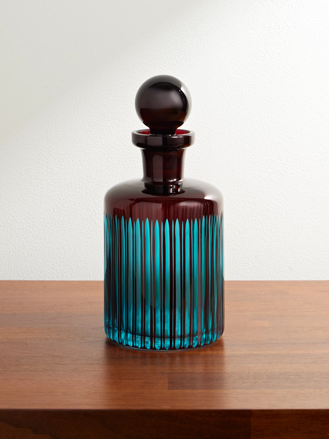 L'objet Prism Glass Decanter In Blue