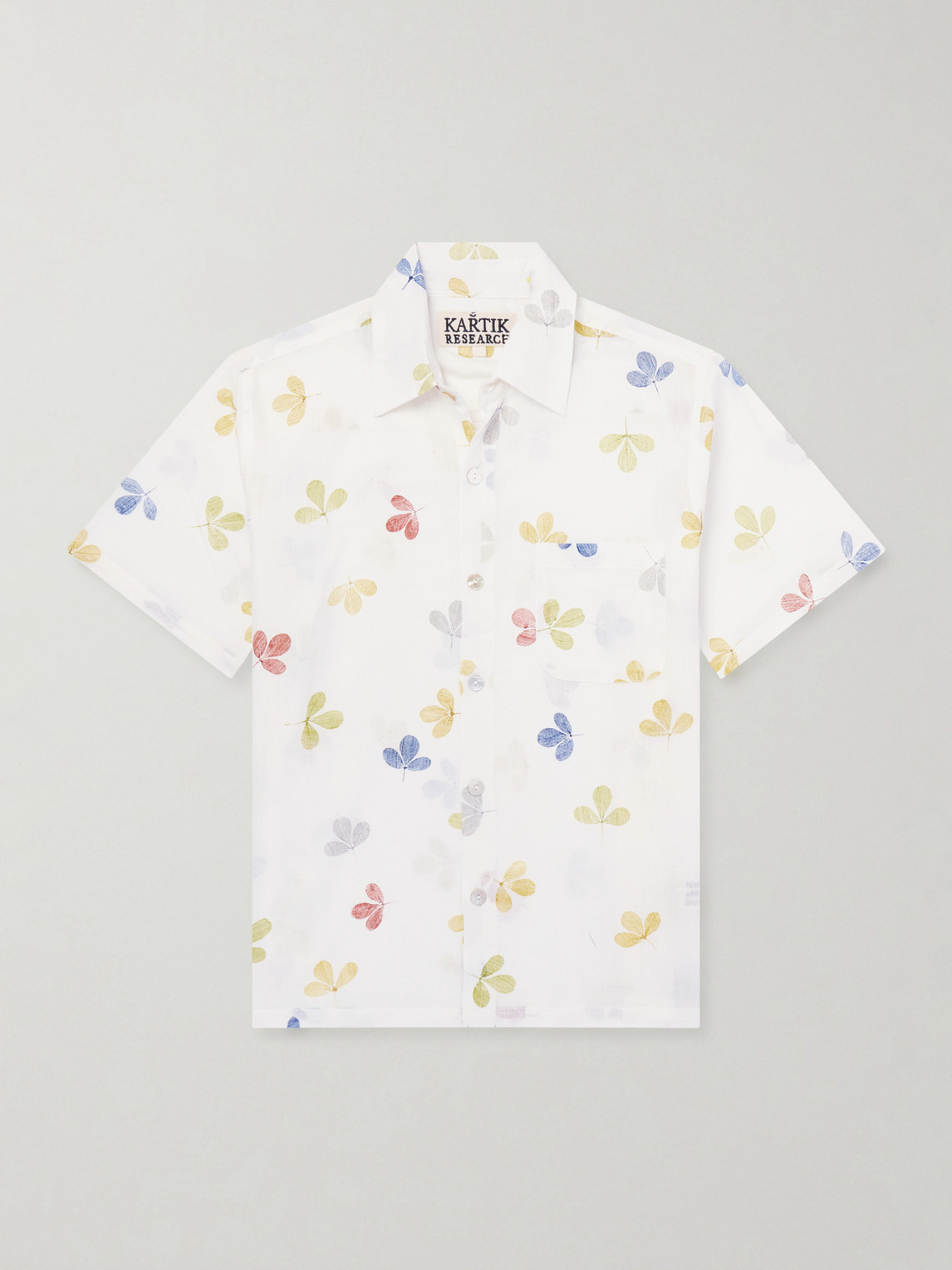 Kartik Research Printed Cotton-voile Shirt In White