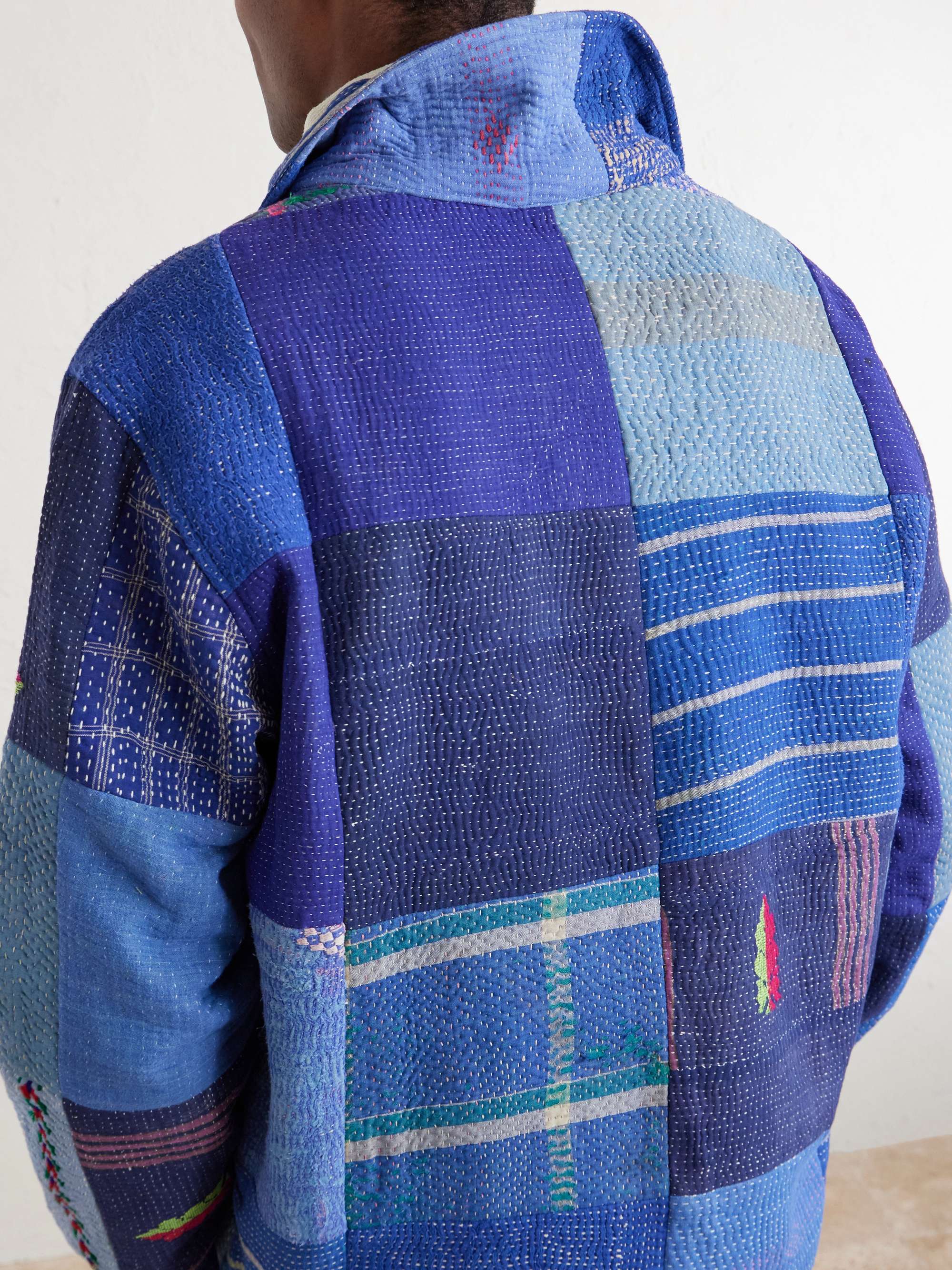 KARTIK RESEARCH Kantha Patchwork Embroidered Cotton Jacket for Men