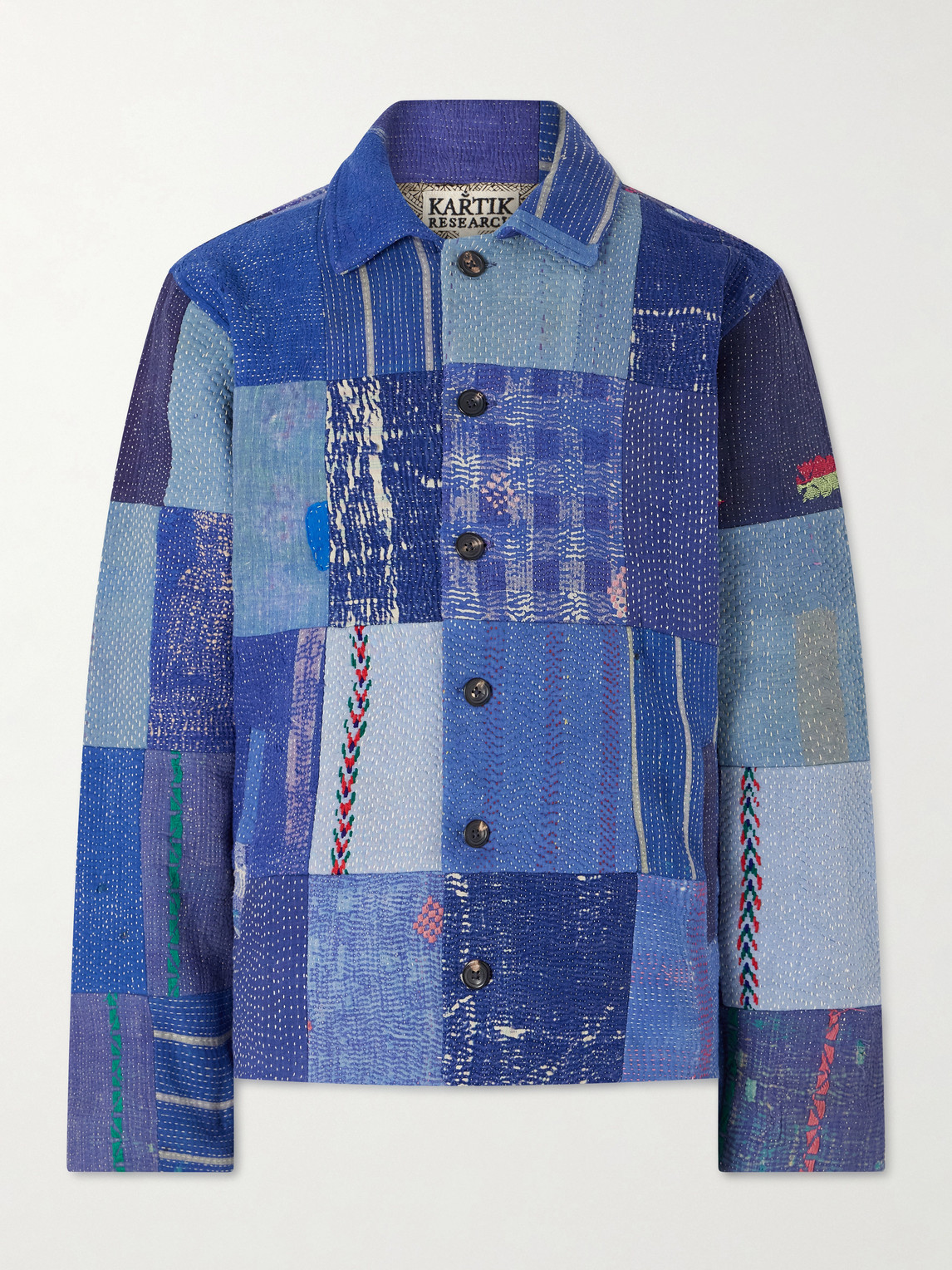 Kartik Research Kantha Patchwork Embroidered Cotton Jacket - Men