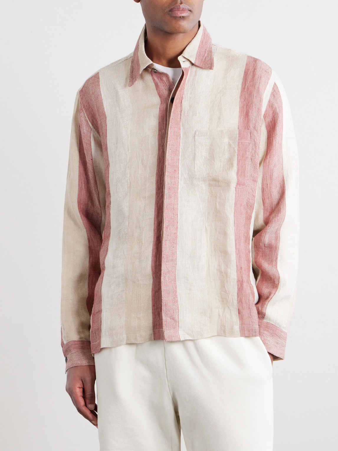 Striped Linen-Gauze Shirt