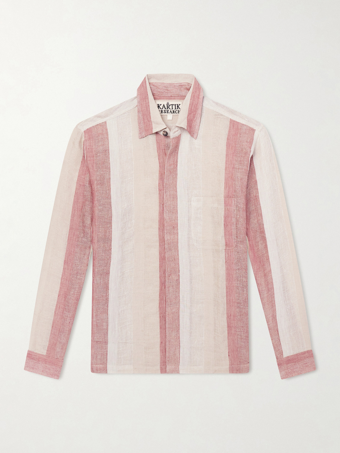 Kartik Research Striped Linen-gauze Shirt In Pink