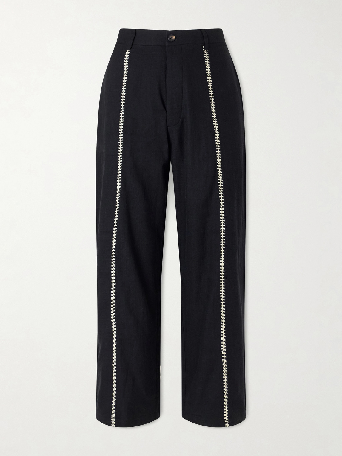 Kartik Research Rabari Sultan Straight-Leg Embroidered Cotton Trousers UK/US 36