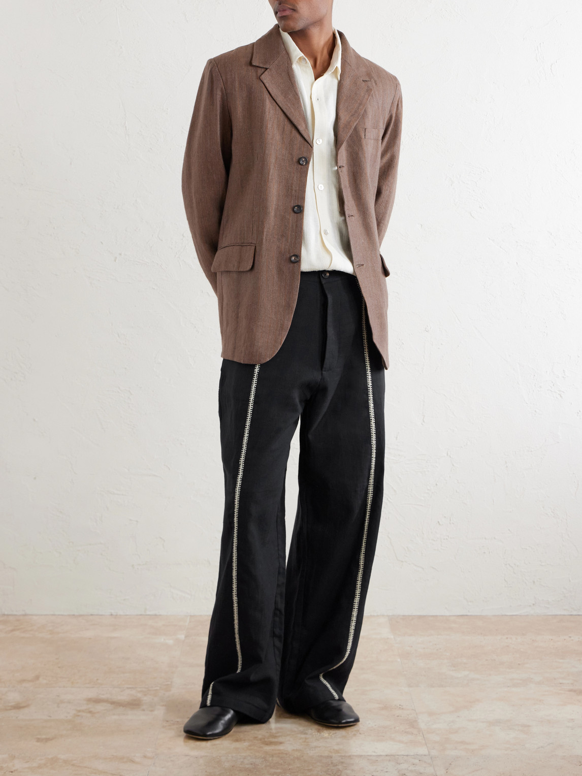 Rabari Sultan Straight-Leg Embroidered Cotton Trousers