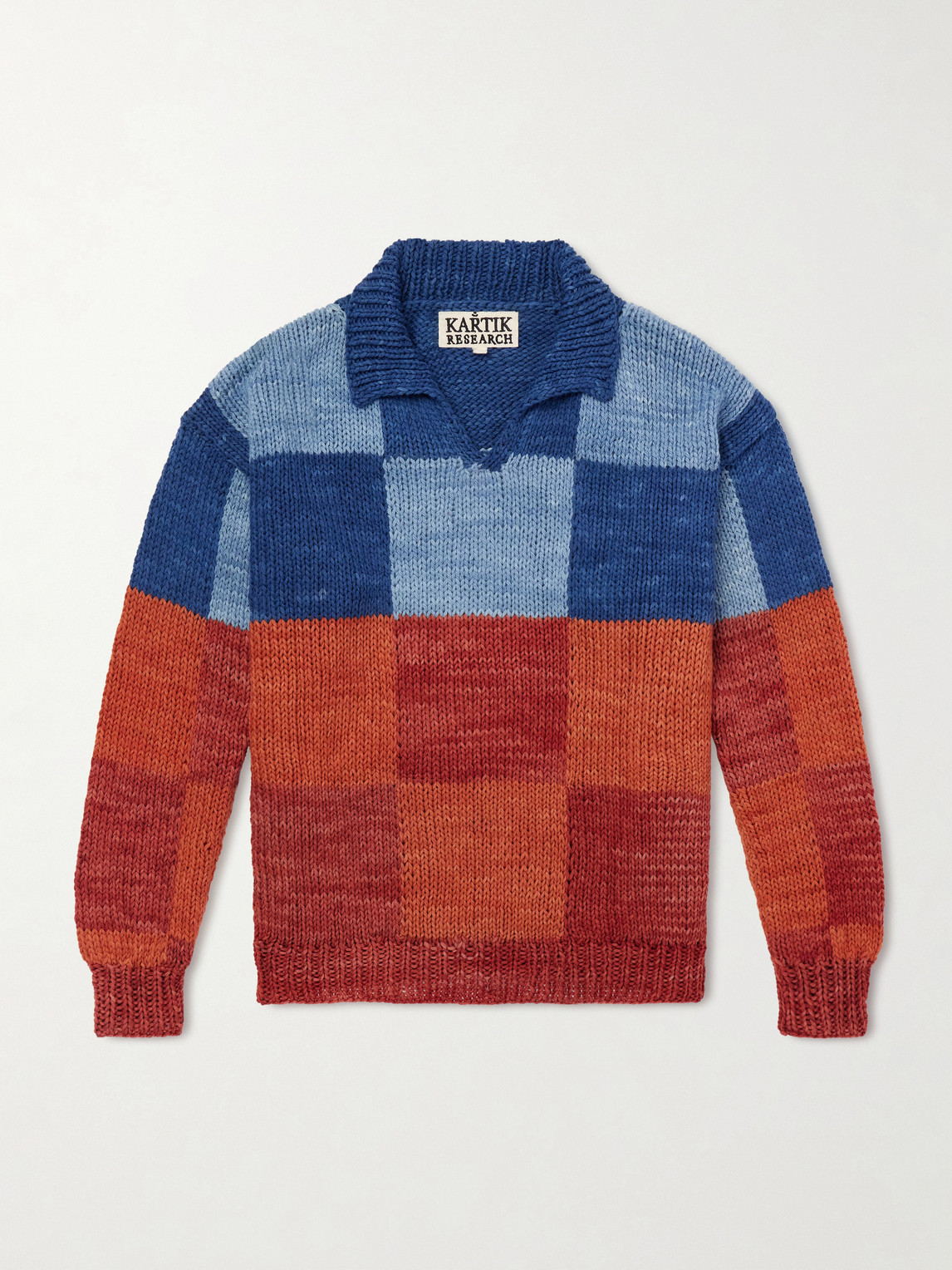 Kartik Research Patchwork Knitted Wool Sweater In Brown