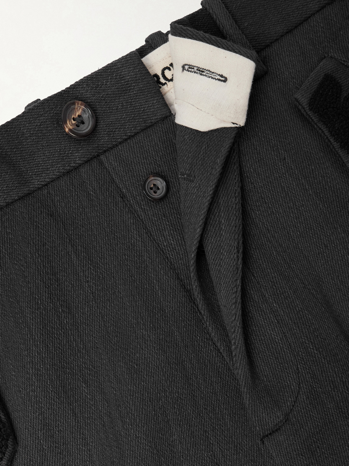 Straight-Leg Embroidered Cotton-Twill Trousers