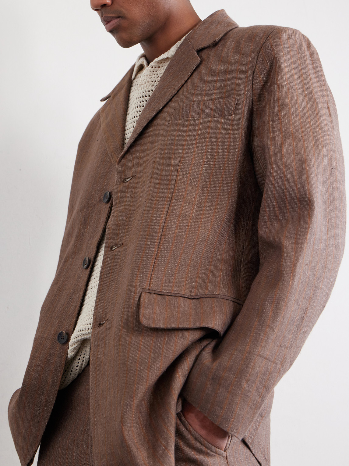 Linen And Wool-Blend Suit Jacket
