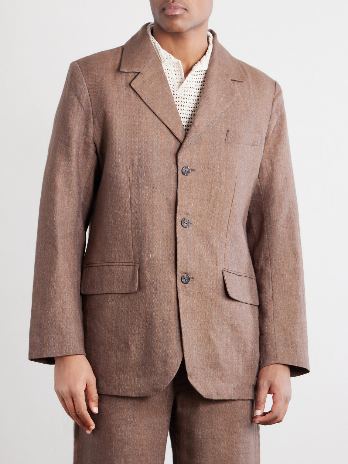 Linen And Wool-Blend Suit Jacket
