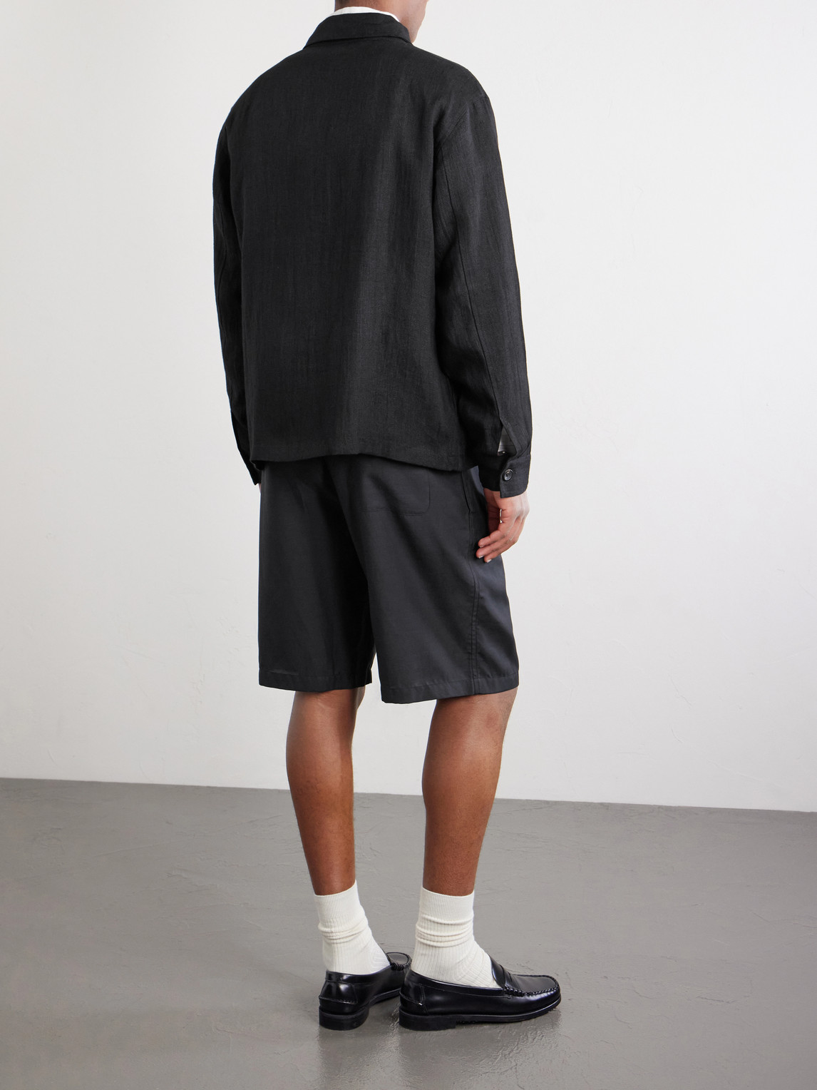  Kartik Research - Embroidered Linen Jacket - Men - Black - S 