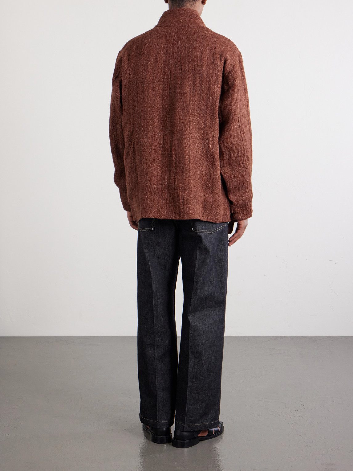  Kartik Research - Ranthambore Embellished Linen Jacket - Men - Brown - S 