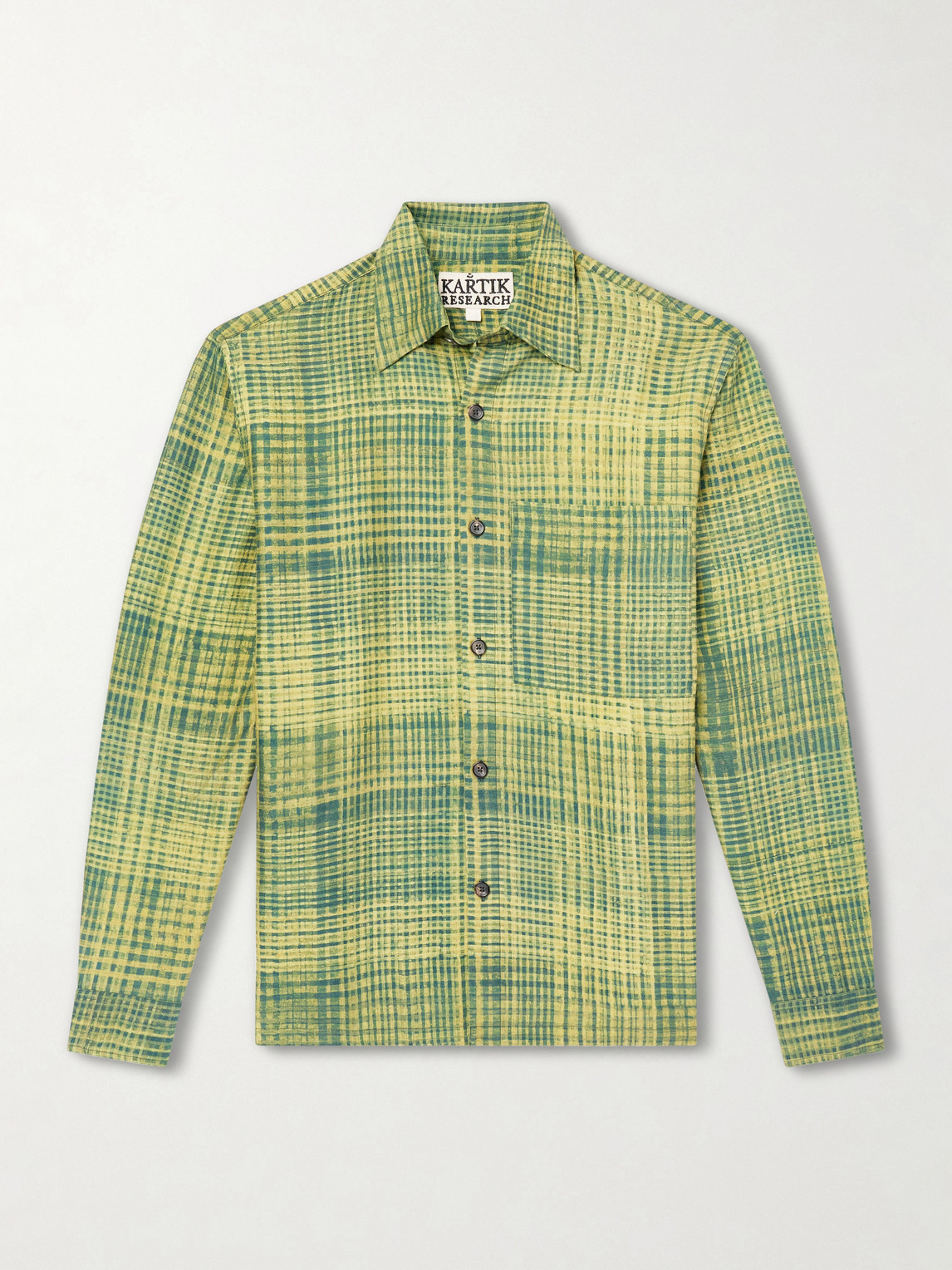 Kartik Research Pataudi Checked Silk Shirt In Green