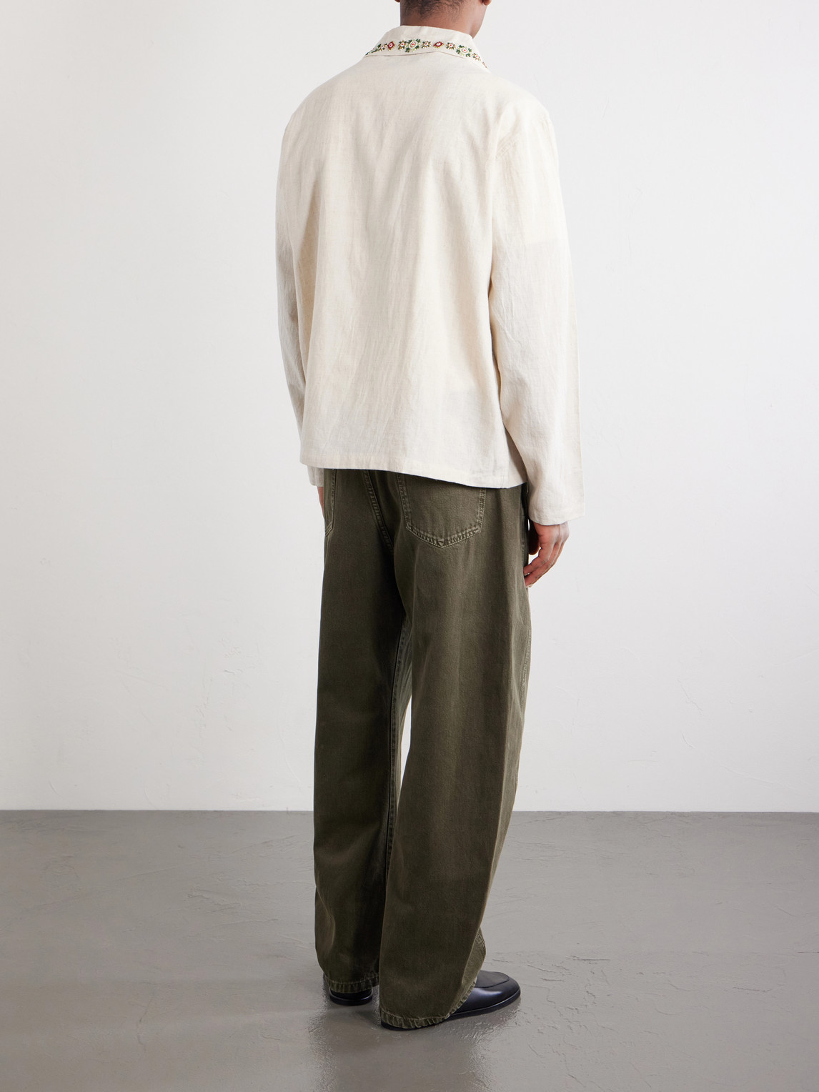Surya Camp-Collar Embroidered Cotton Shirt