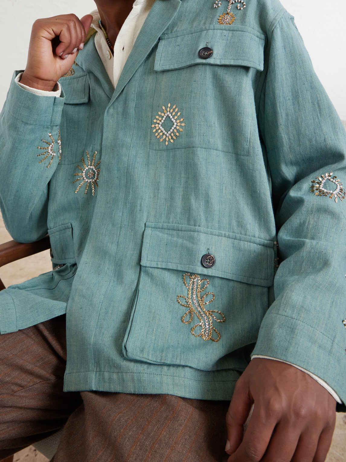 Safari Embroidered Cotton Jacket