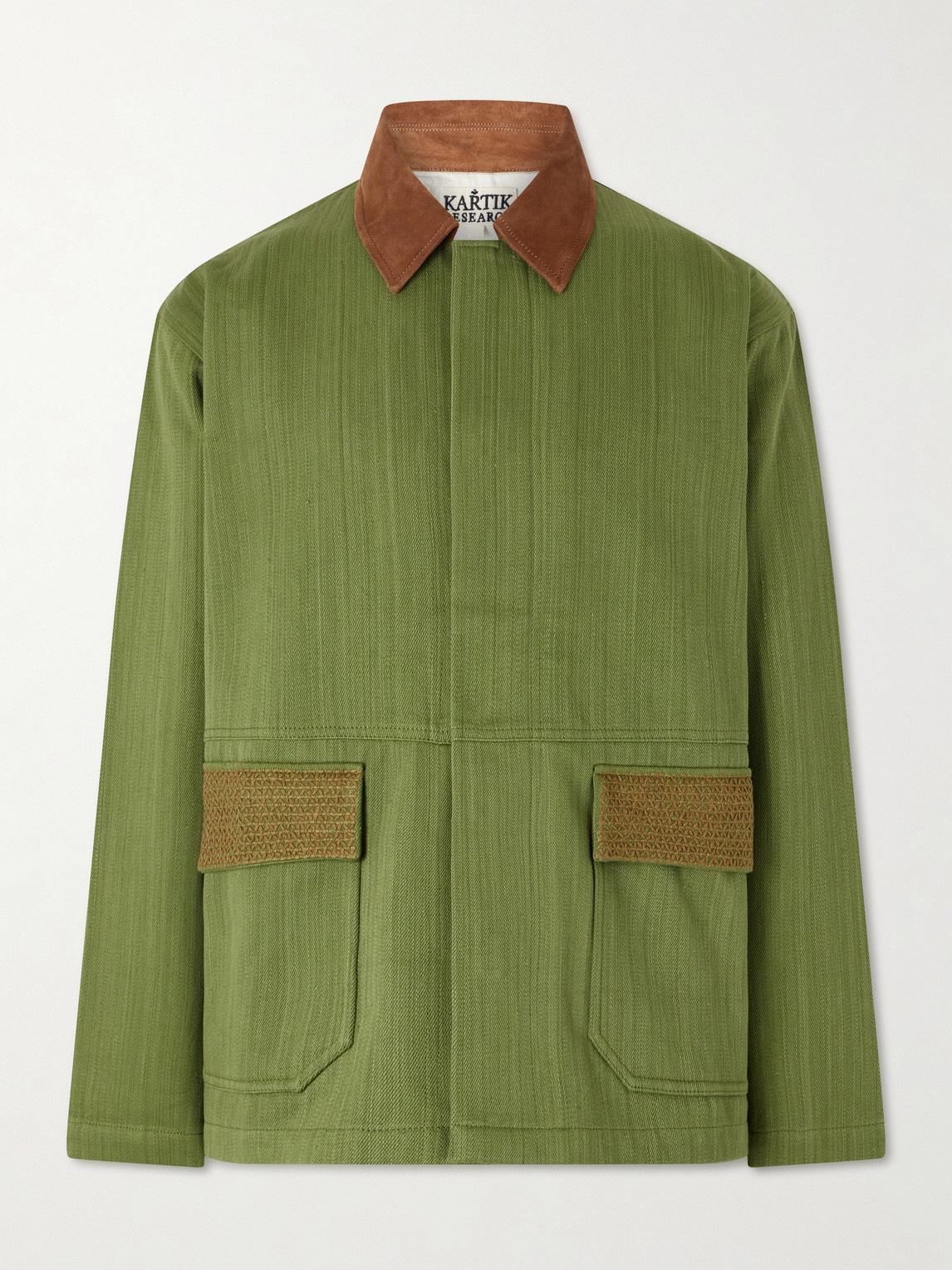 Kartik Research Jodhpur Embroidered uede-Trimmed Cotton Jacket - Men