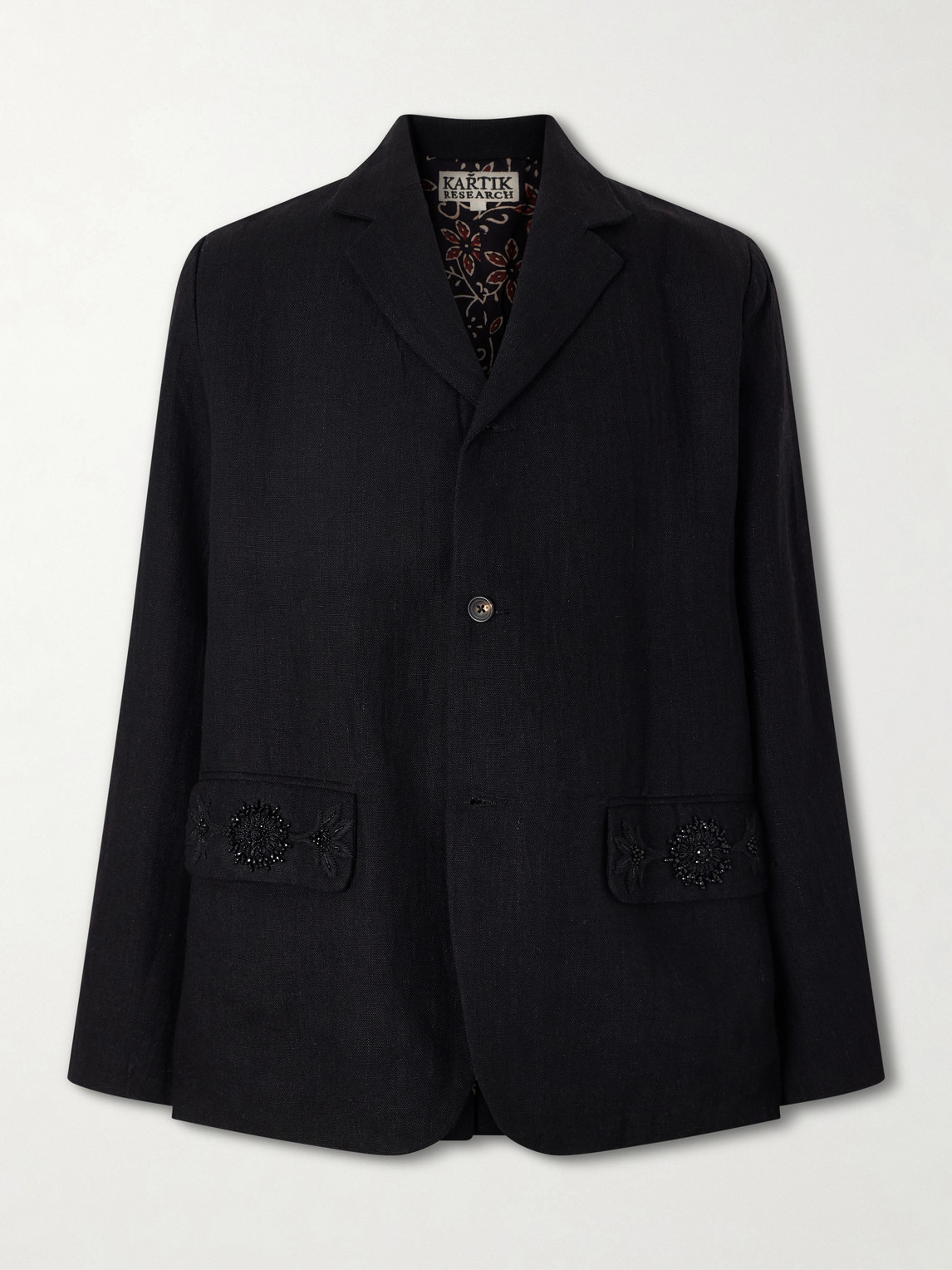 Kartik Research Linen Blazer In Black