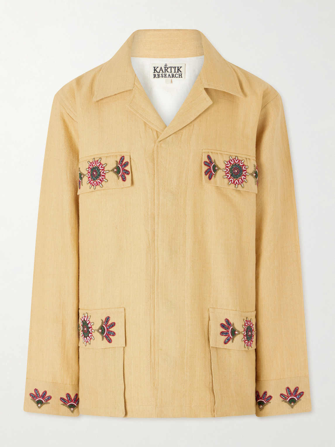 Kartik Research Jaisalmer Embroidered Linen Jacket - Men