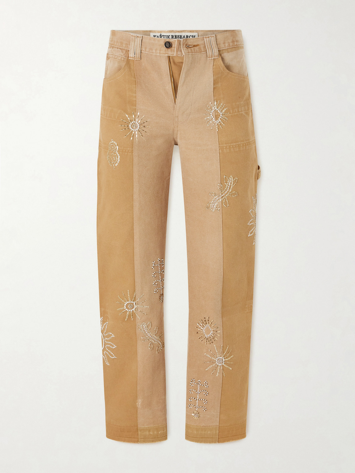 Kartik Research Zardozi Straight-Leg Embellished Paneled Cotton-Canvas Trousers - Men | Thumbnail 7 Kartik Research Zardozi Straight-Leg Embellished Paneled Cotton-Canvas Trousers - Men | Thumbnail 7