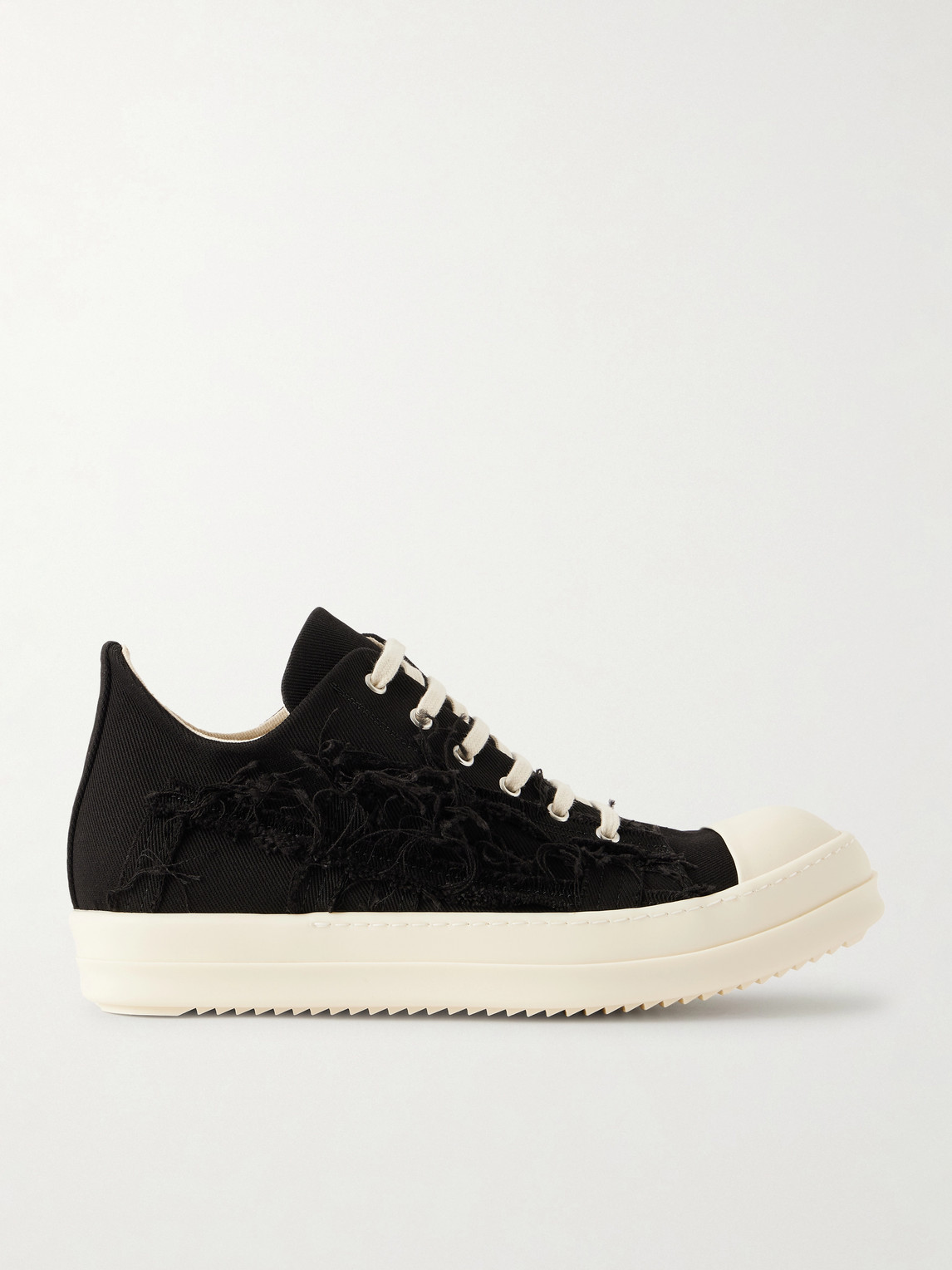 DRKSHDW by Rick Owens Ramones Frayed Denim Sneakers EU 41
