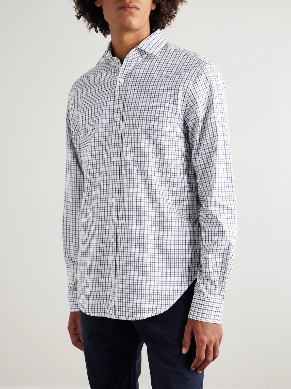  Purdey - Checked Cotton Shirt - Men - Blue - Uk/us 16.5 