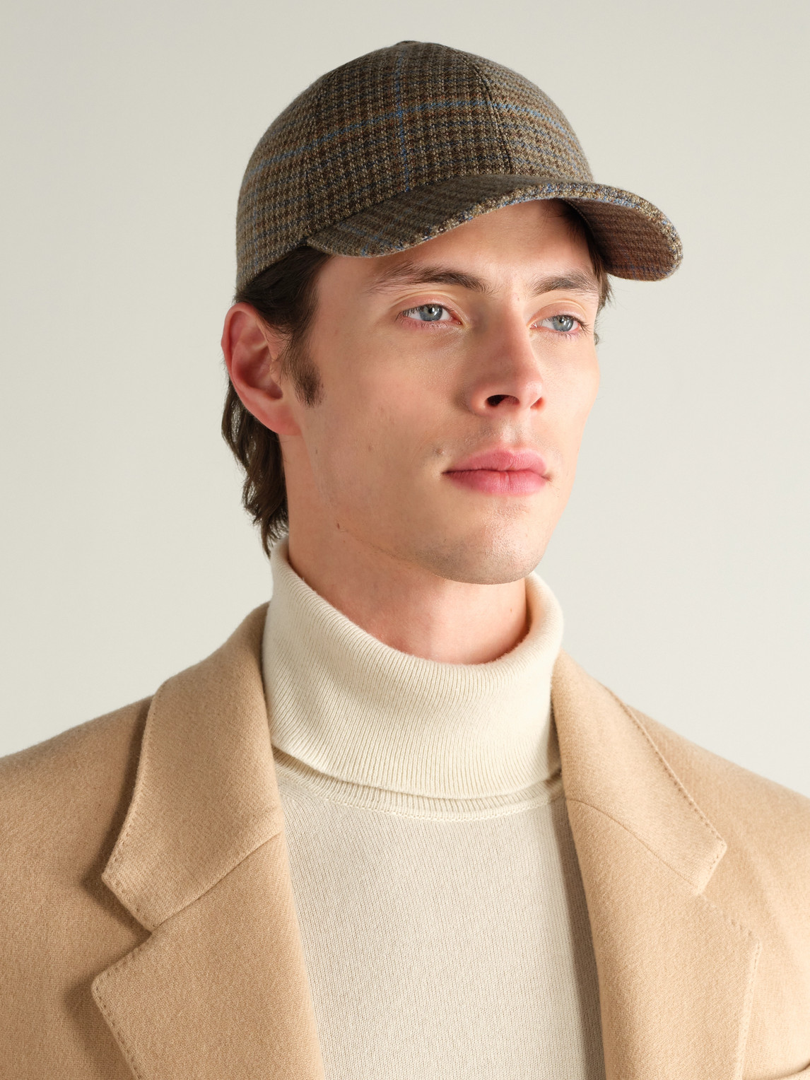 Purdey Tom Checked Wool Cap In Brown