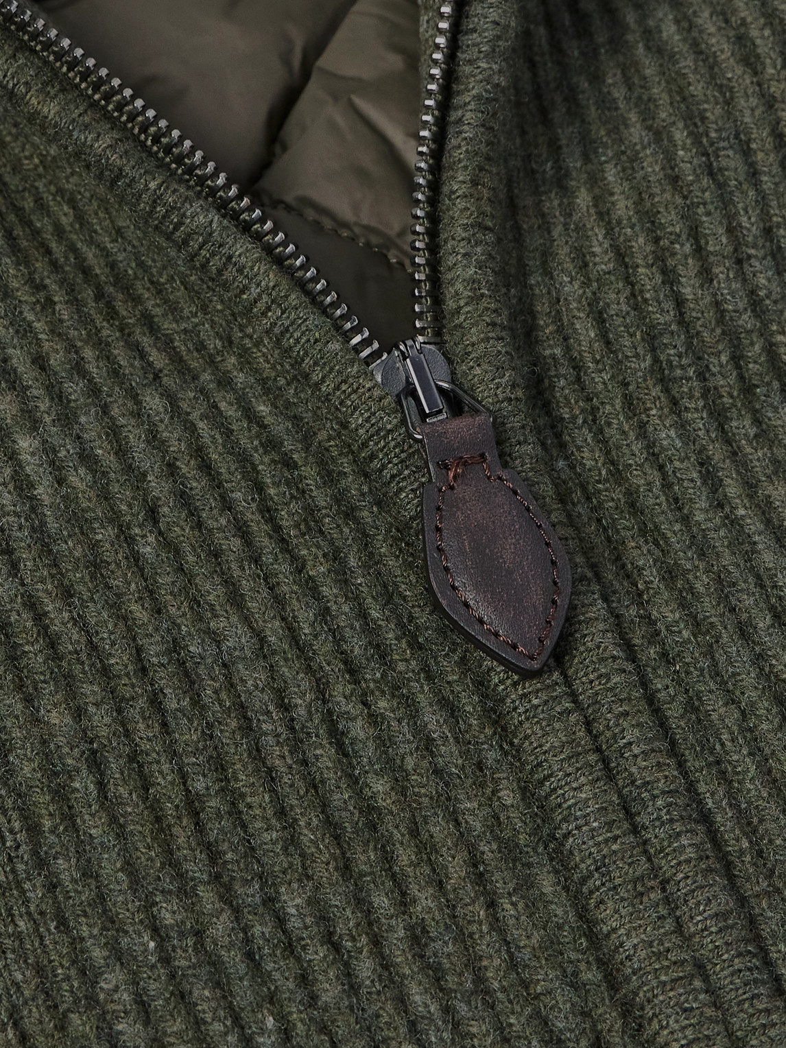Purdey Orkney Ribbed-knit Wool Zip-up Cardigan In Green