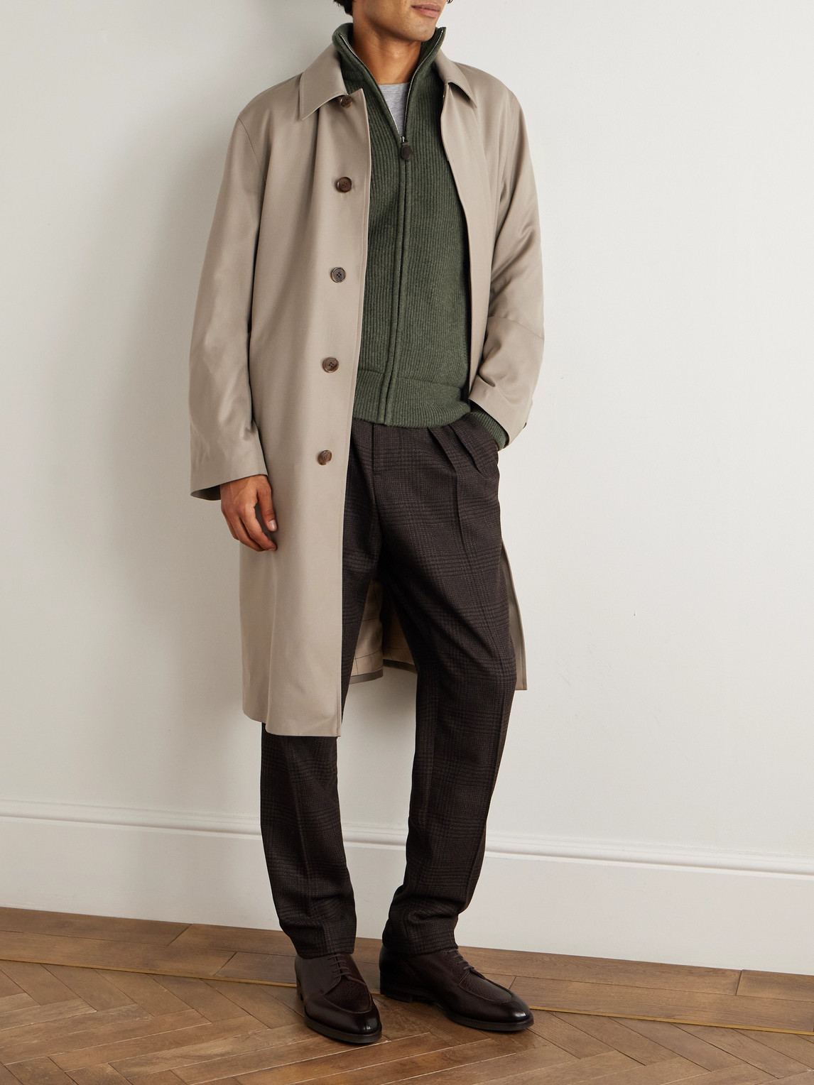 Purdey Orkney Ribbed-knit Wool Zip-up Cardigan In Green