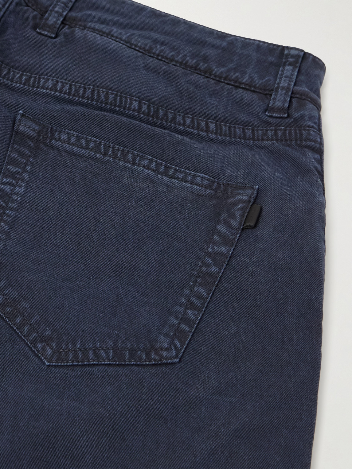 Straight-Leg Cotton-Blend Twill Trousers Slim-Fit