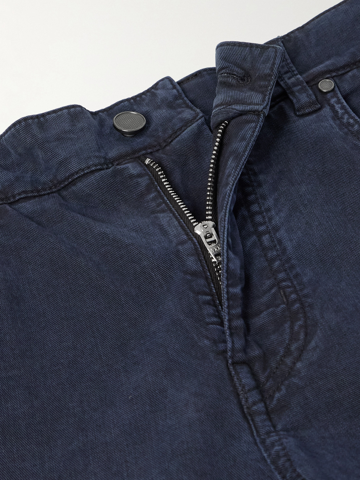 Straight-Leg Cotton-Blend Twill Trousers Slim-Fit