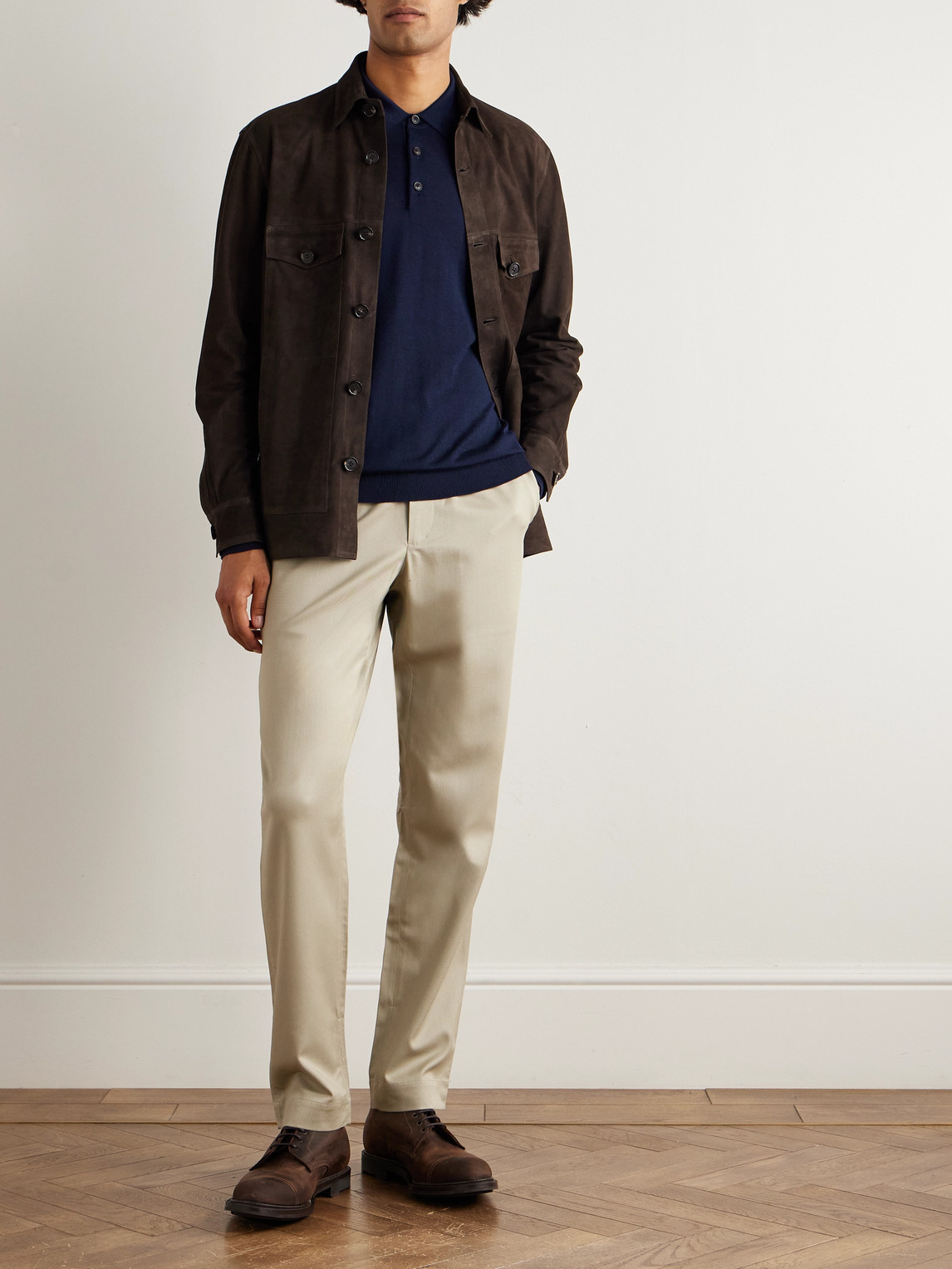 Purdey Logo-embroidered Merino Wool Polo Shirt In Blue
