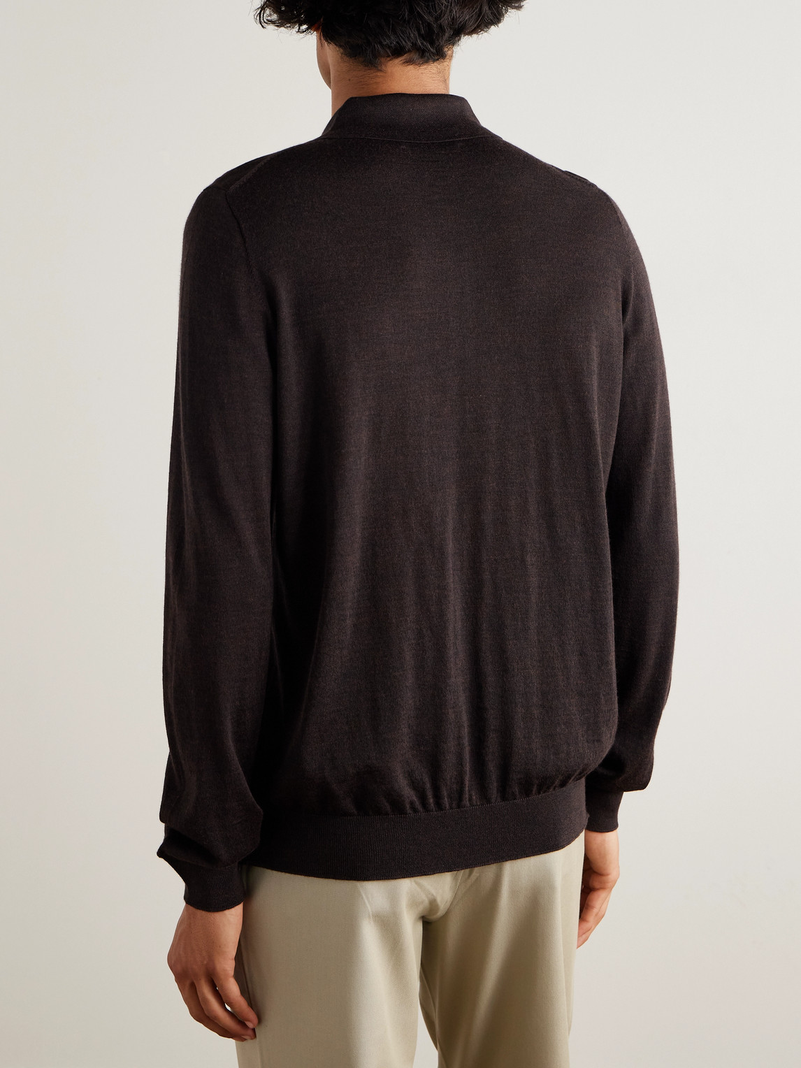  Purdey - Wool Polo Shirt - Men - Brown - S 