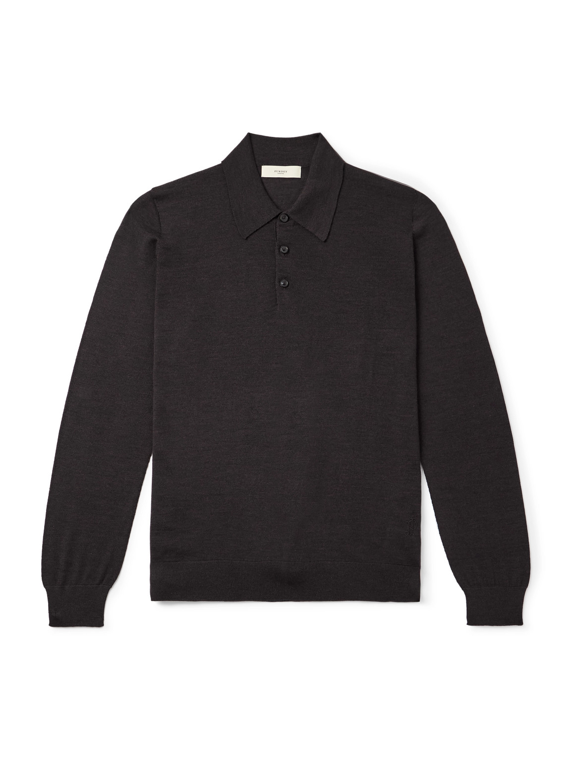 Purdey Wool Polo Shirt In Black