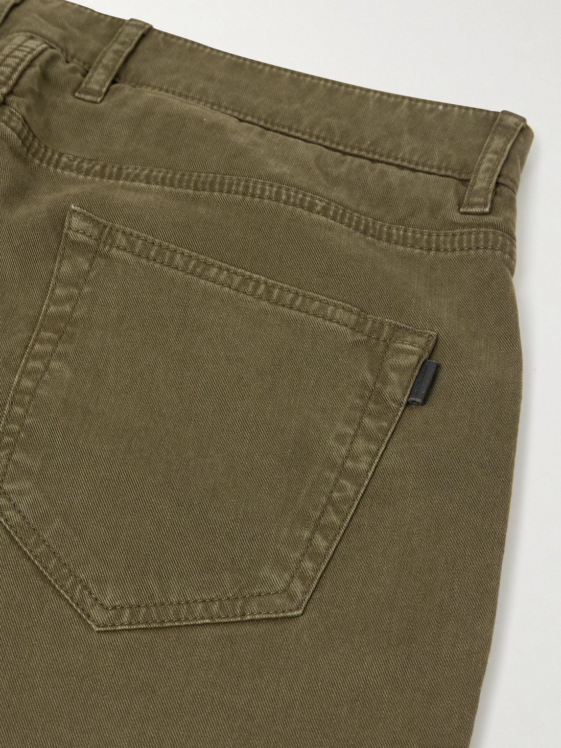 Purdey Slim-fit Straight-leg Cotton-blend Twill Trousers In Green