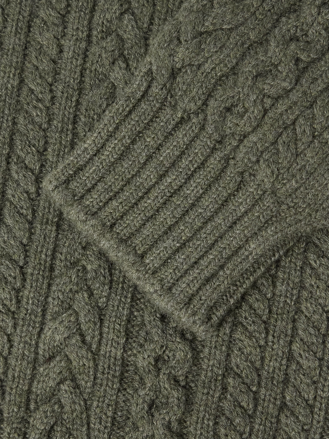 Purdey Burlington Cable-knit Wool And Cashmere Zip-up Cardigan In Green