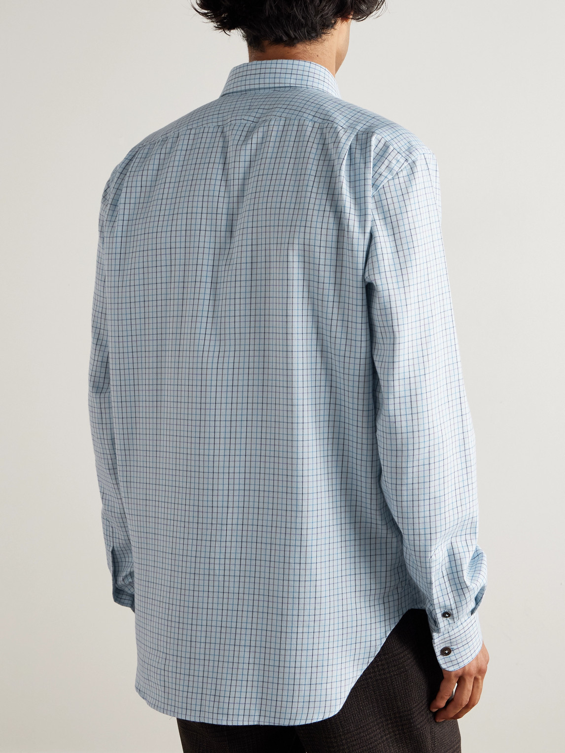 Purdey Checked Cotton And Cashmere-blend Shirt In Multi