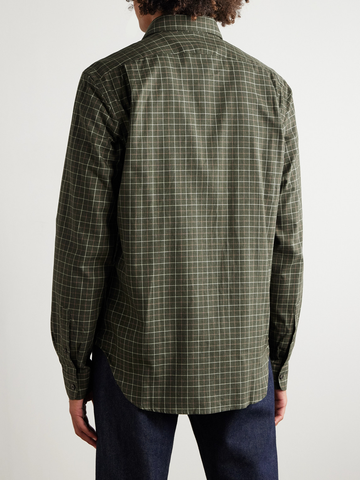Purdey Checked Cotton Shirt In Green
