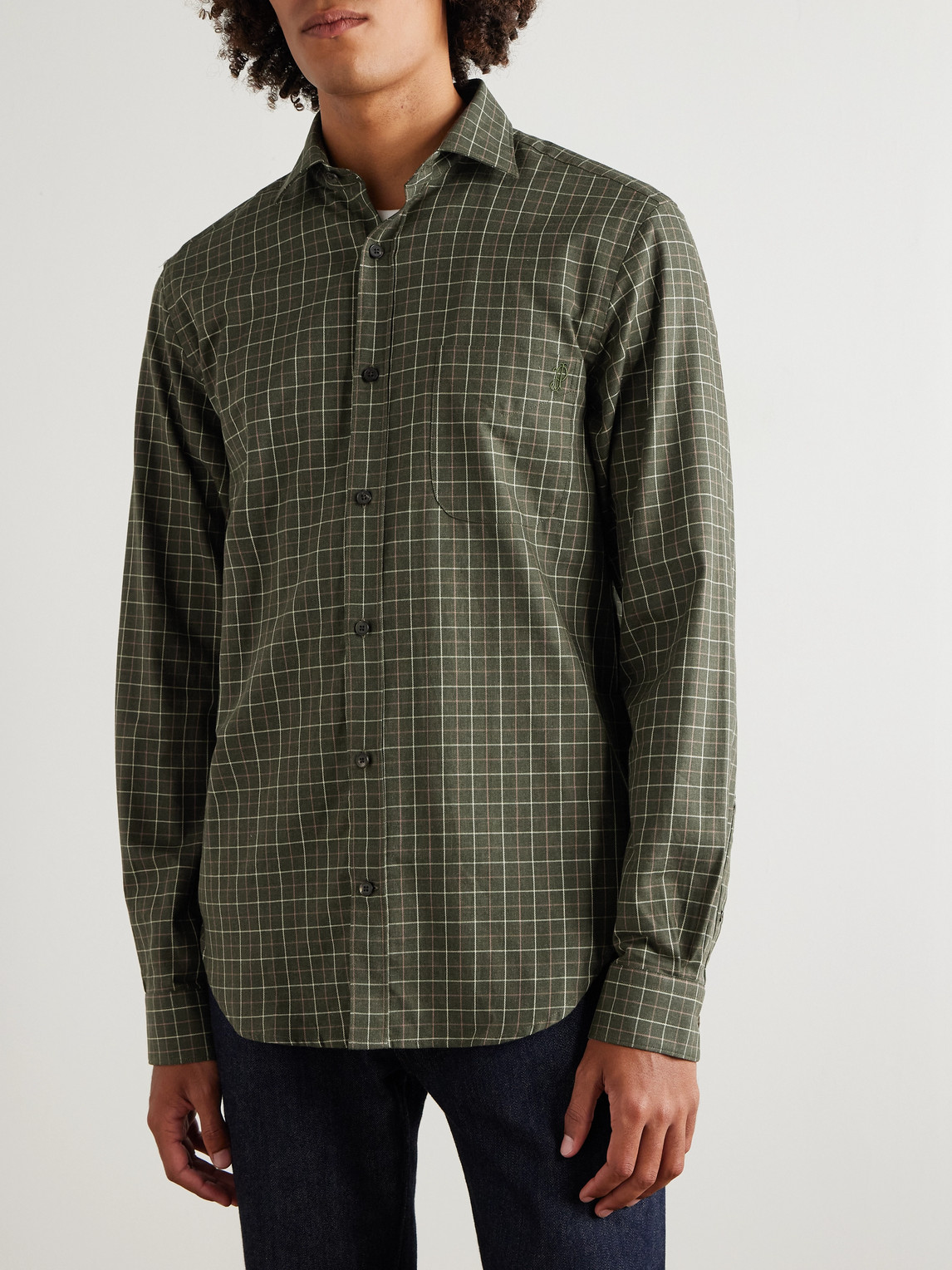 Purdey Checked Cotton Shirt In Green